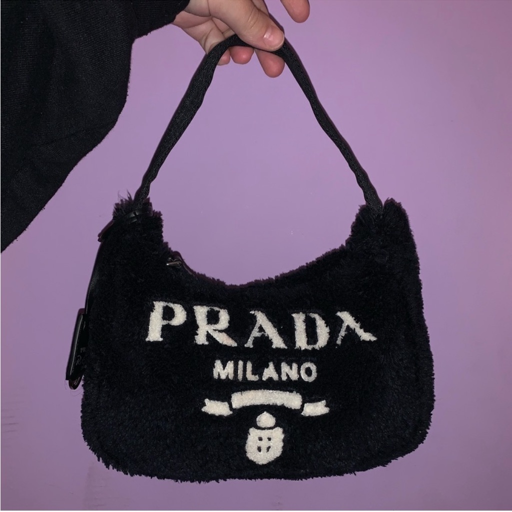 Prada Re-Edition 2000 Terry Mini Bag Black & White